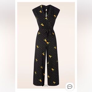 Black Jumpsuit with Yellow Accents